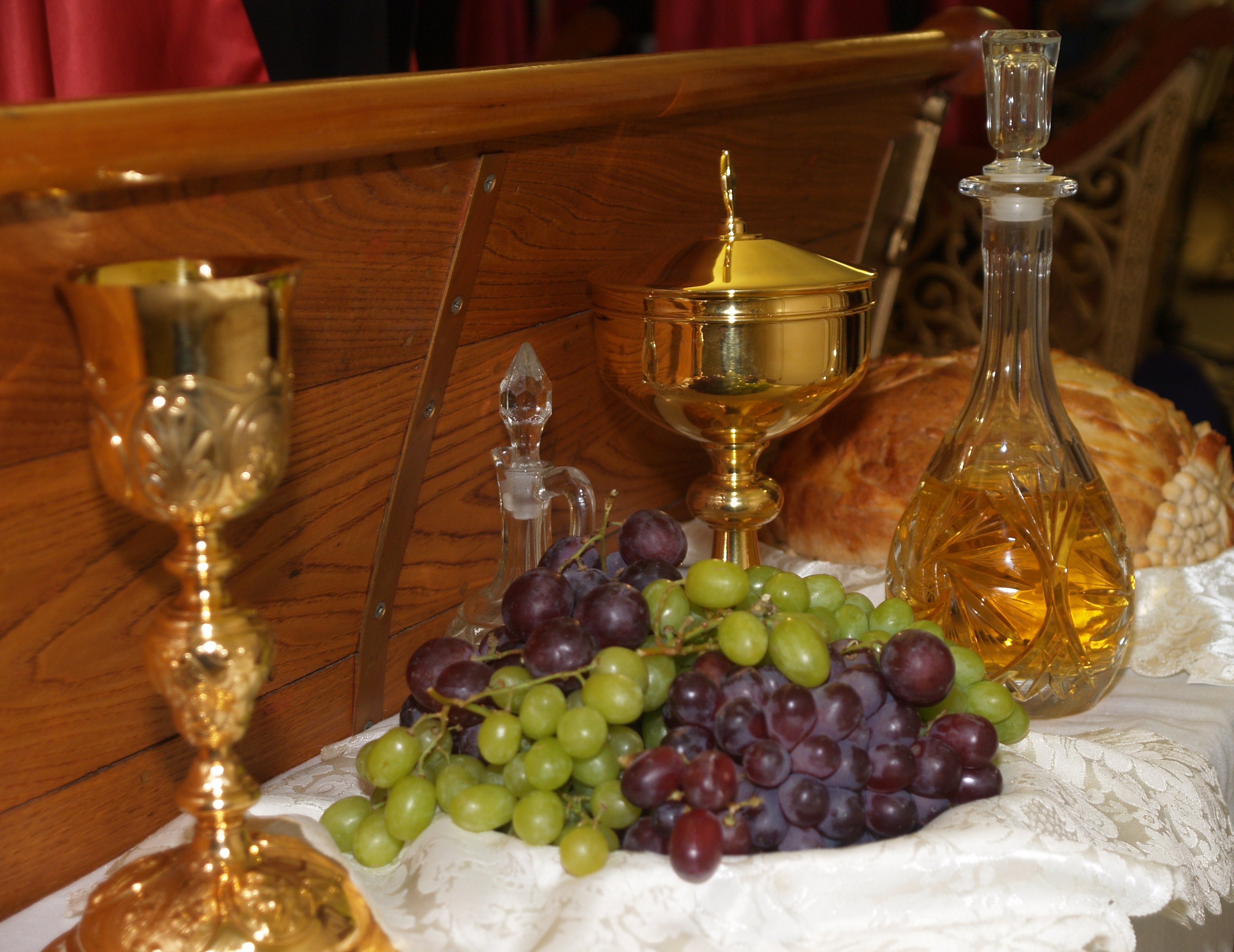 Chalice and ciborium used in the Eucharist